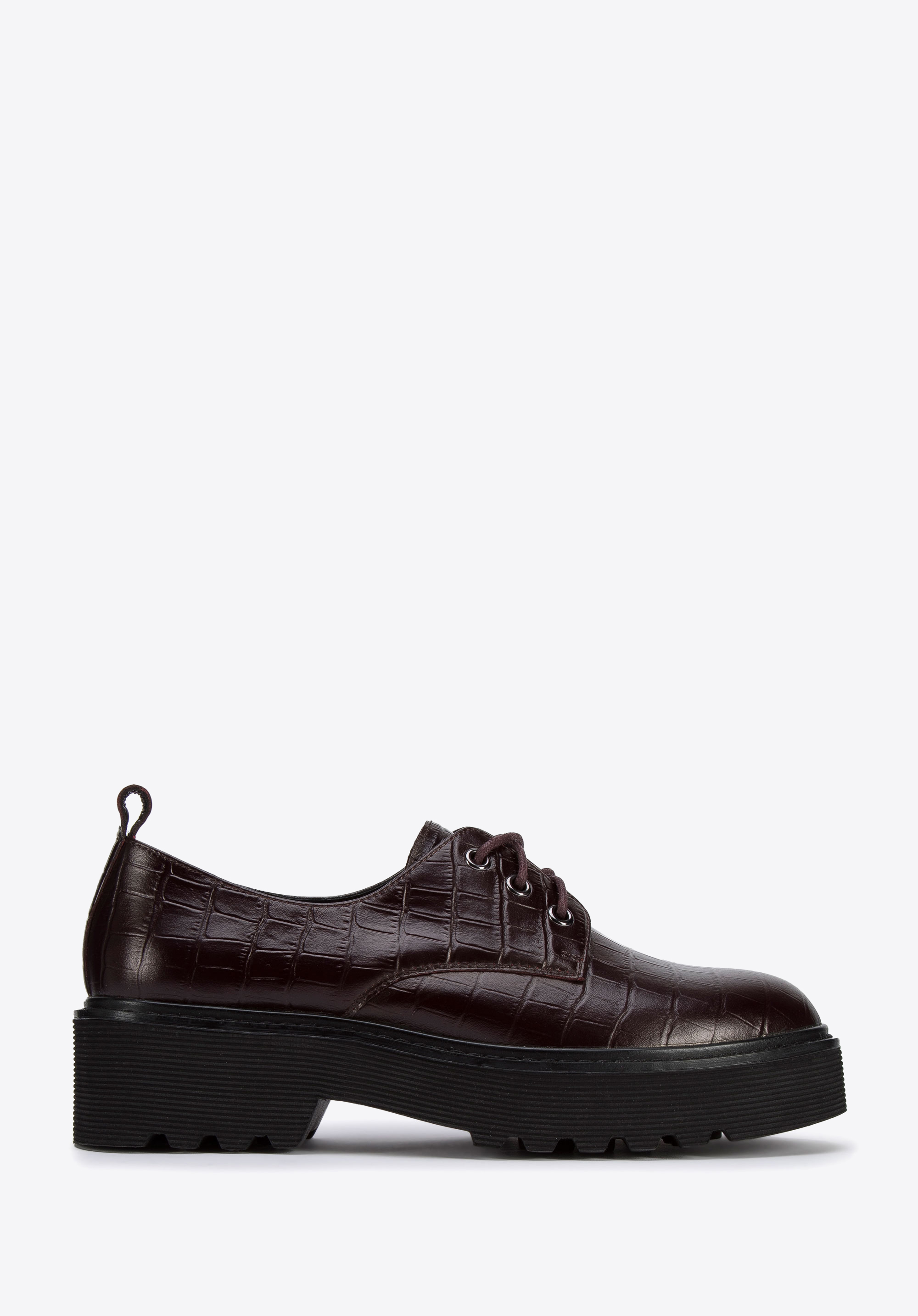Pantofi de damă cu platformă din piele croco