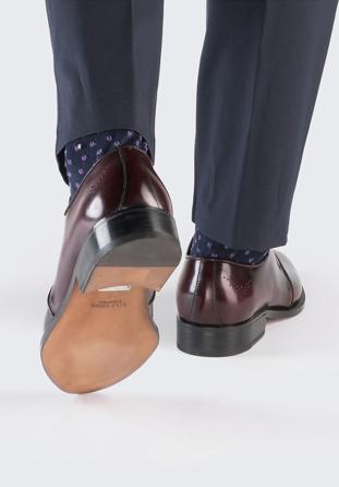 Pantofi derby pentru bărbați din piele lăcuită, grena, BM-B-589-2-45_5, Fotografie 1