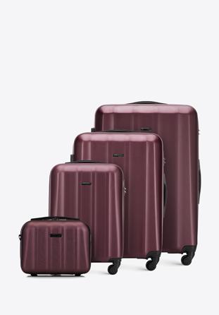 Set de valize din policarbonat texturat, grena, 56-3P-11K-35, Fotografie 1