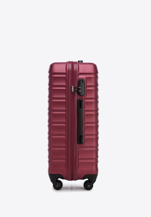 Set valize din ABS, cu dungi orizontale, grena, 56-3A-31S-85, Fotografie 3
