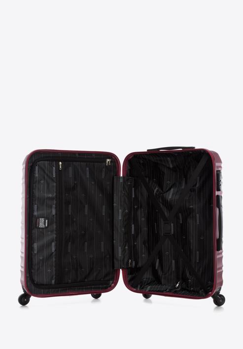 Set valize din ABS, cu dungi orizontale, grena, 56-3A-31S-35, Fotografie 6