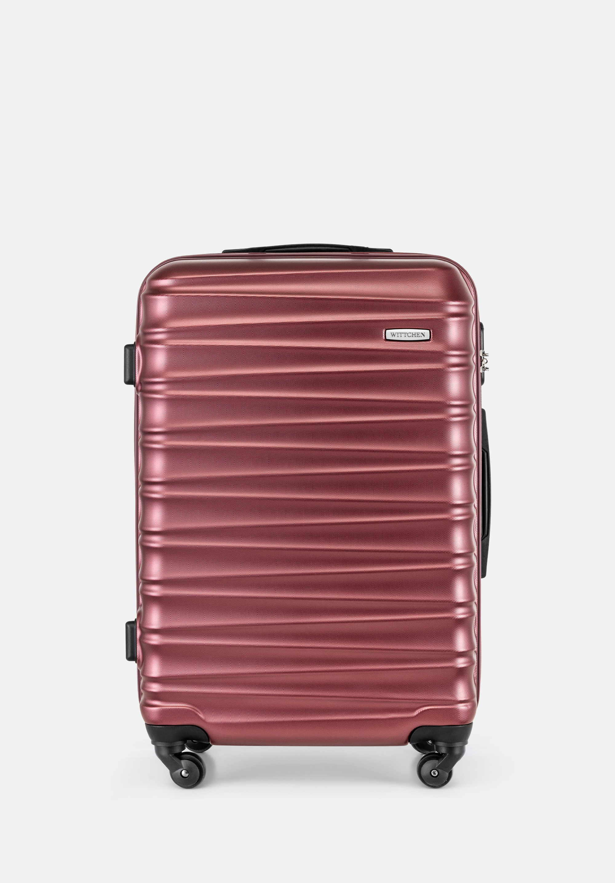 Valiză medie cu ABS și nervuri, grena, 56-3A-312-35, Fotografie 1