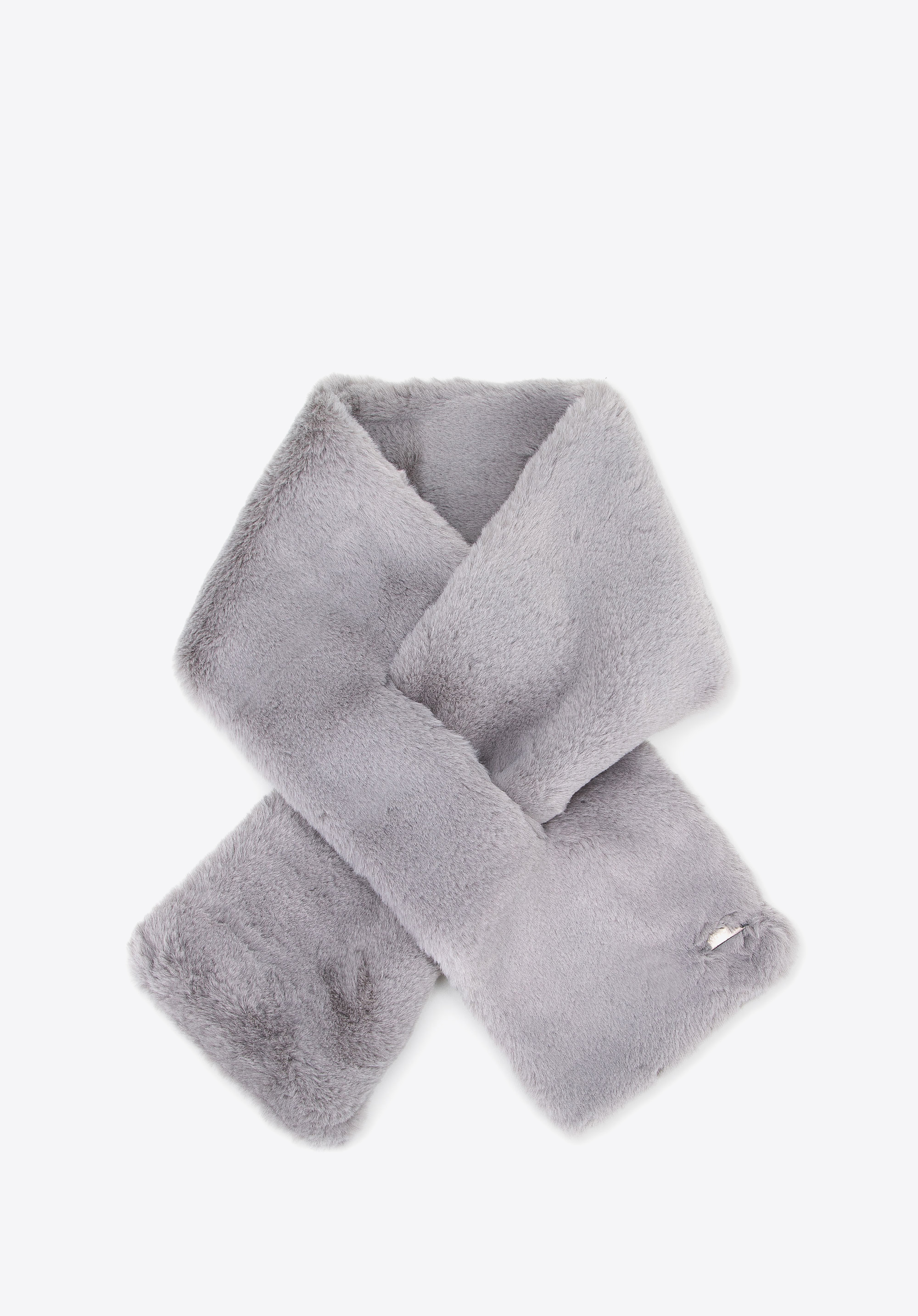 Șal de damă din blană artificială, gri, 95-7F-003-8, Fotografie 1