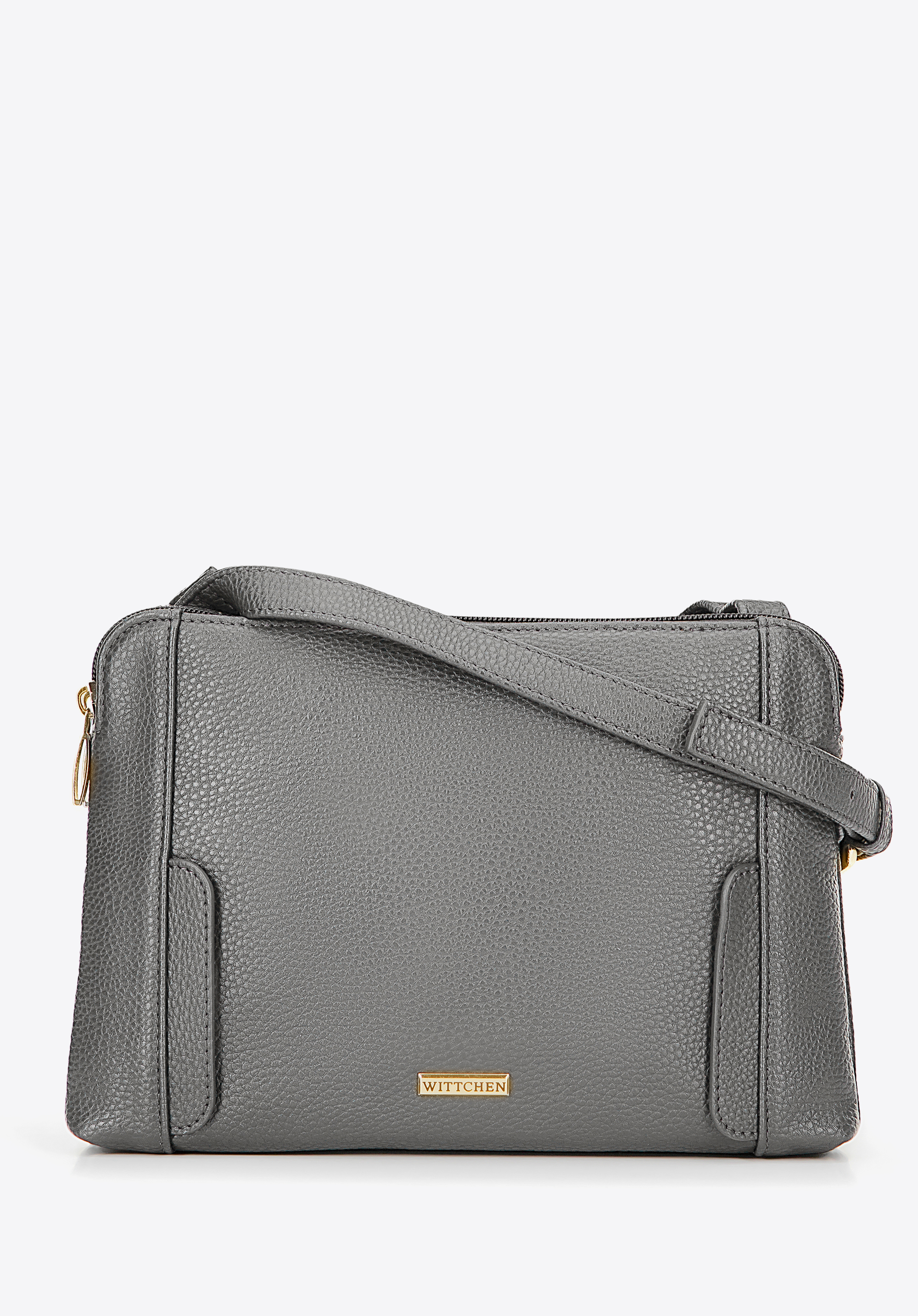 Geantă crossbody pentru femei cu două compartimente, gri - auriu, 100-4Y-009-8G, Fotografie 1