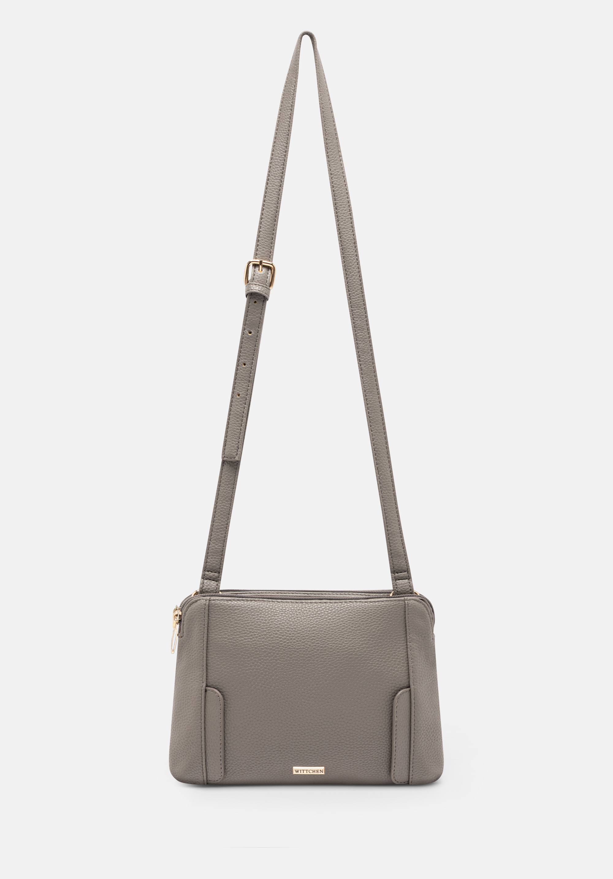 Geantă crossbody pentru femei cu două compartimente, gri - auriu, 100-4Y-009-8G, Fotografie 1