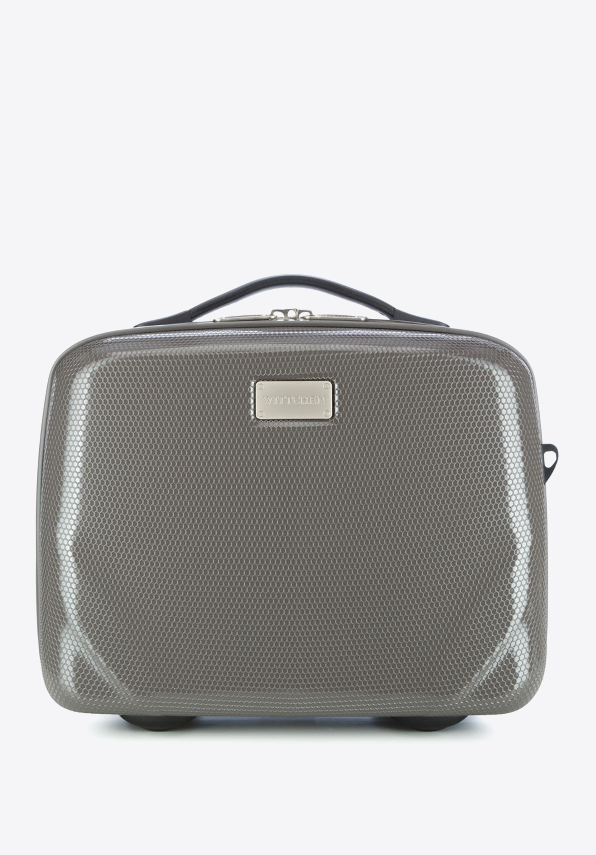 Geantă cosmetică de călătorie din policarbonat monocolor, gri, 56-3P-574-50, Fotografie 1