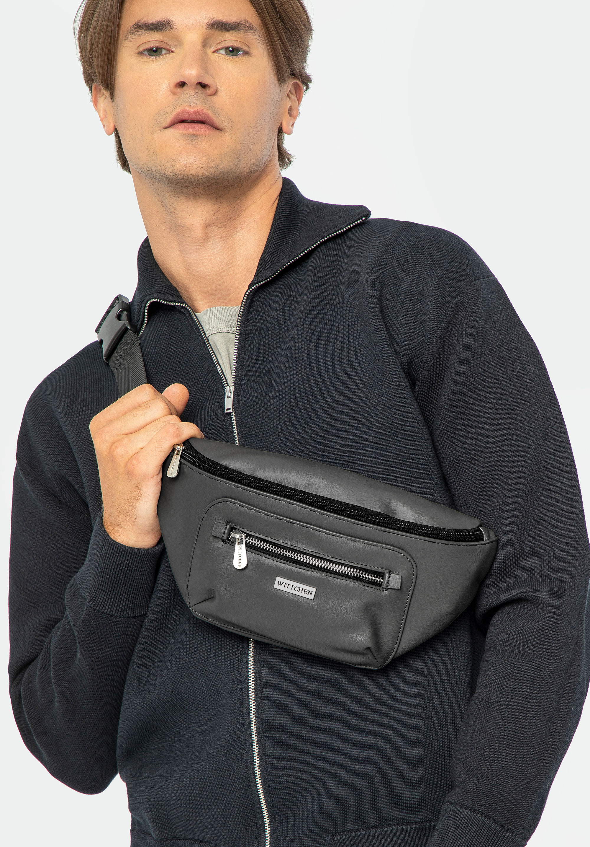 Geantă pentru bărbați din piele ecologică, gri, 98-3P-503-9, Fotografie 15