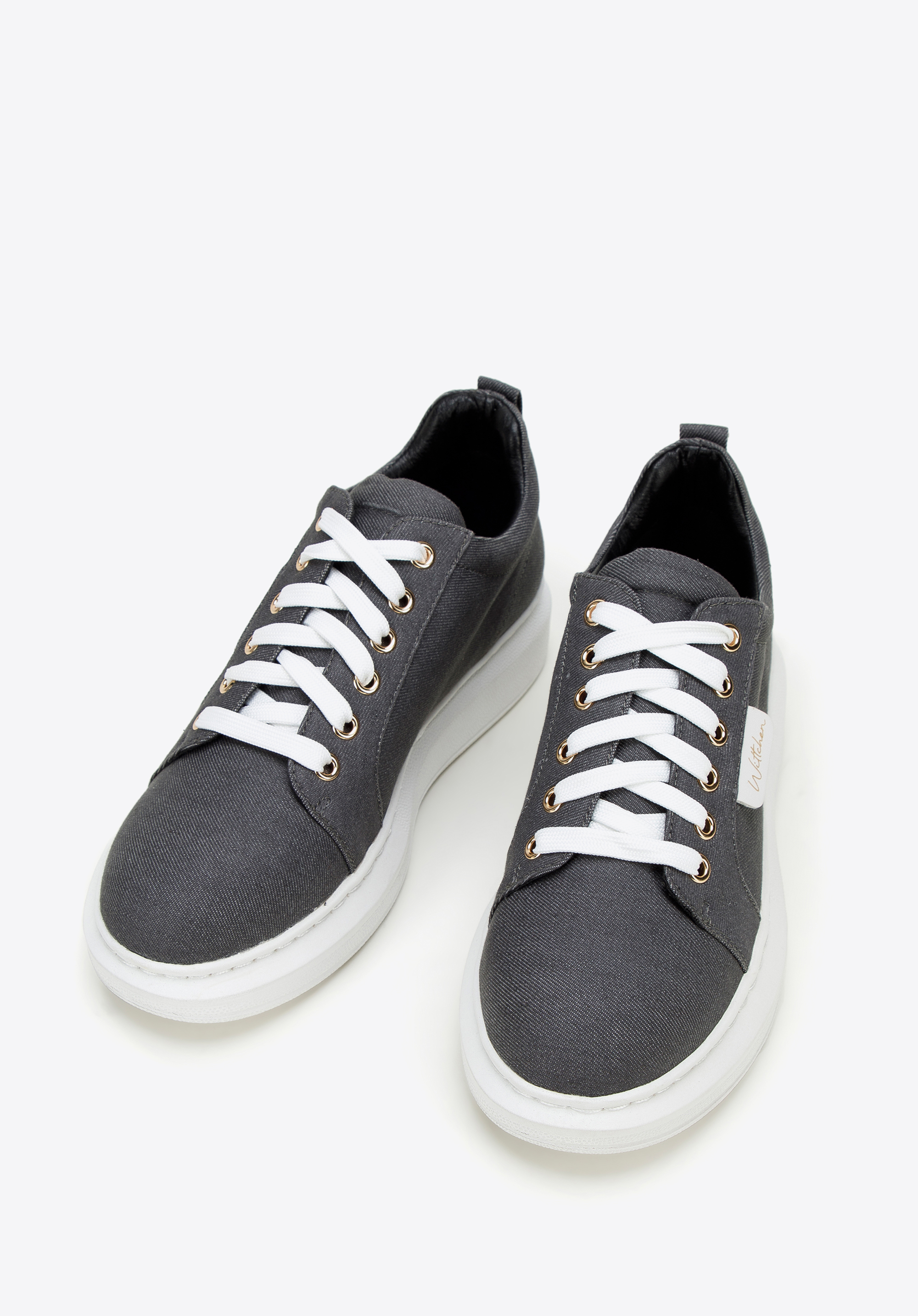 Adidași denim cu platformă pentru femei, gri închis, 97-D-522-1-38, Fotografie 1