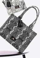 Geantă shopper din bumbac cu imprimeu animal print, gri - negru, 97-4E-504-X4, Fotografie 31