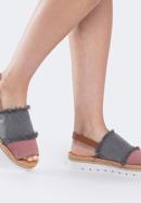 Sandale de damă din nubuc mărunțit, gri - roz, 88-D-709-X-36, Fotografie 3