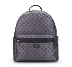 Rucsac damă din jacquard cu două compartimente, gri, 95-4-906-8, Fotografie 1