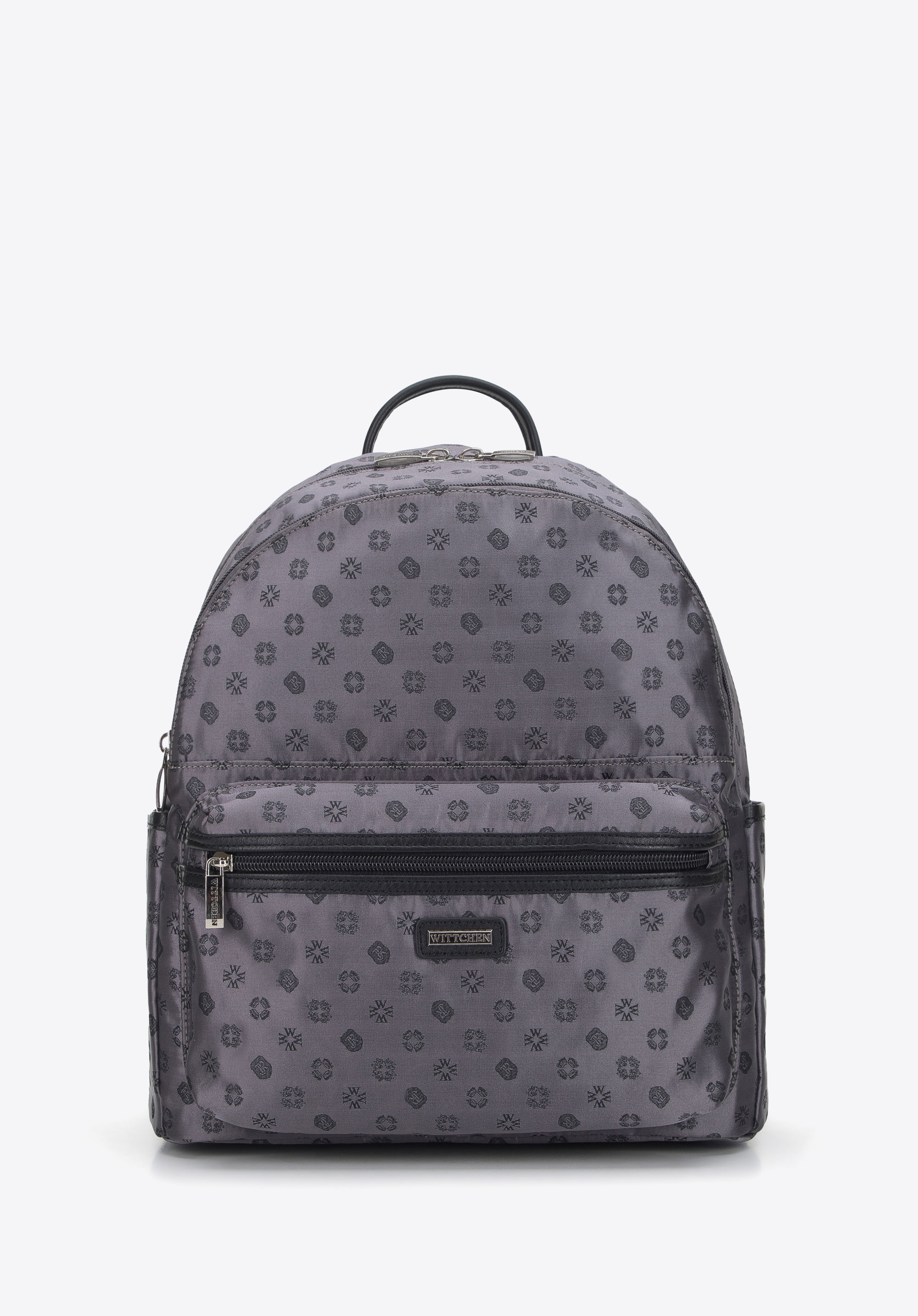 Rucsac damă din jacquard cu două compartimente, gri, 95-4-906-8, Fotografie 1