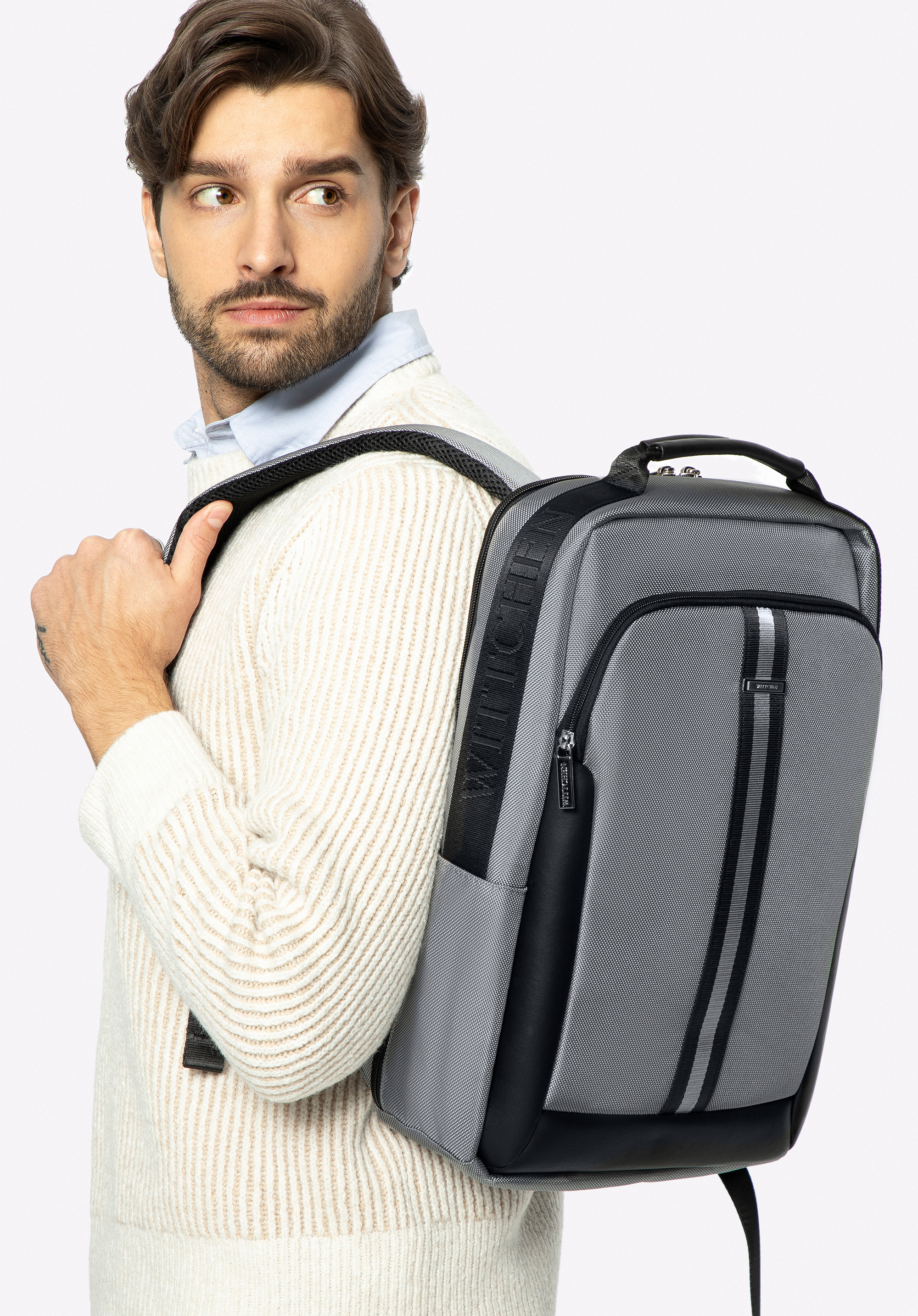 Rucsac pentru bărbați pentru laptop de 17" cu panglică