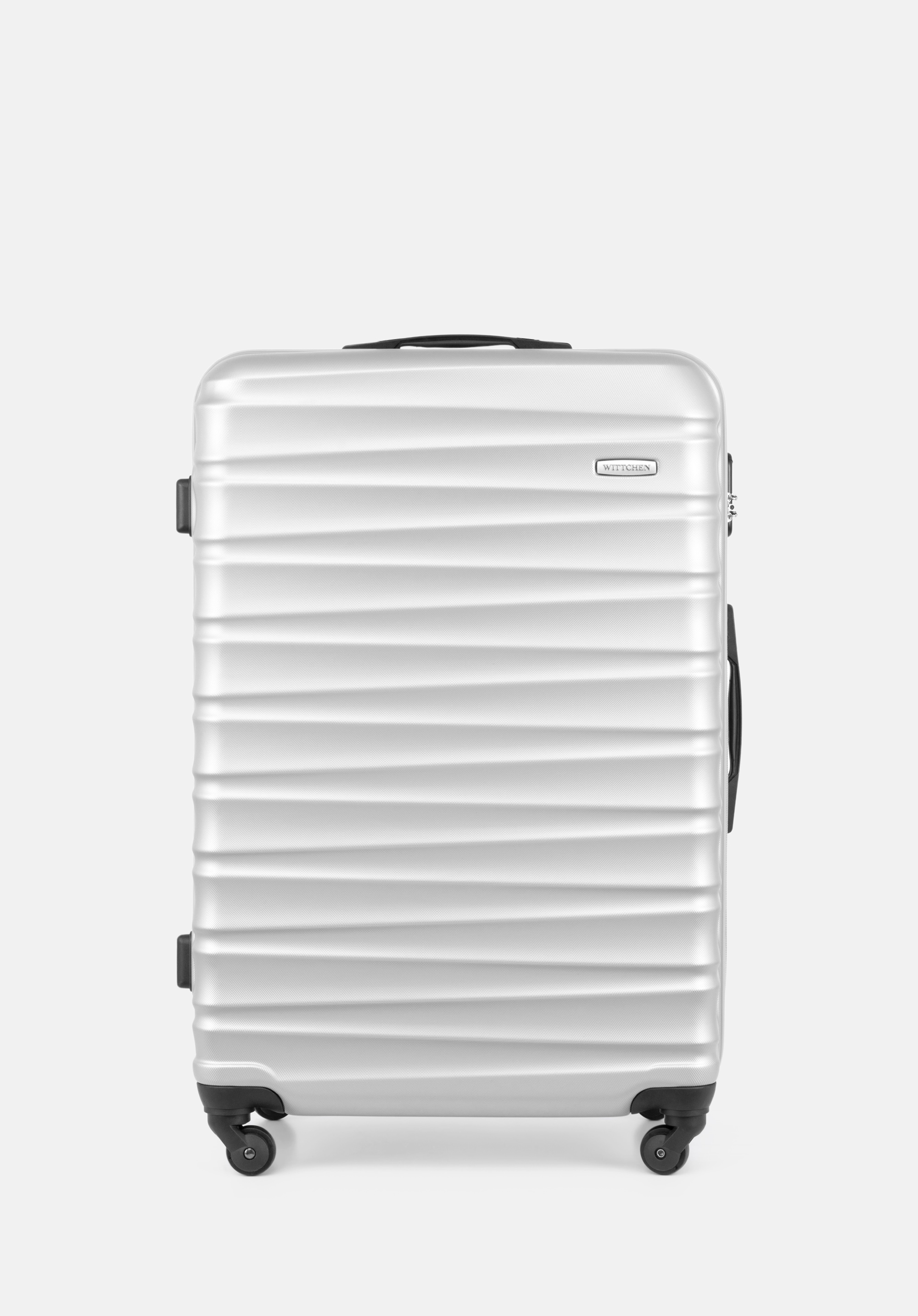 Valiză mare din ABS cu striații, gri, 56-3A-313-86, Fotografie 1