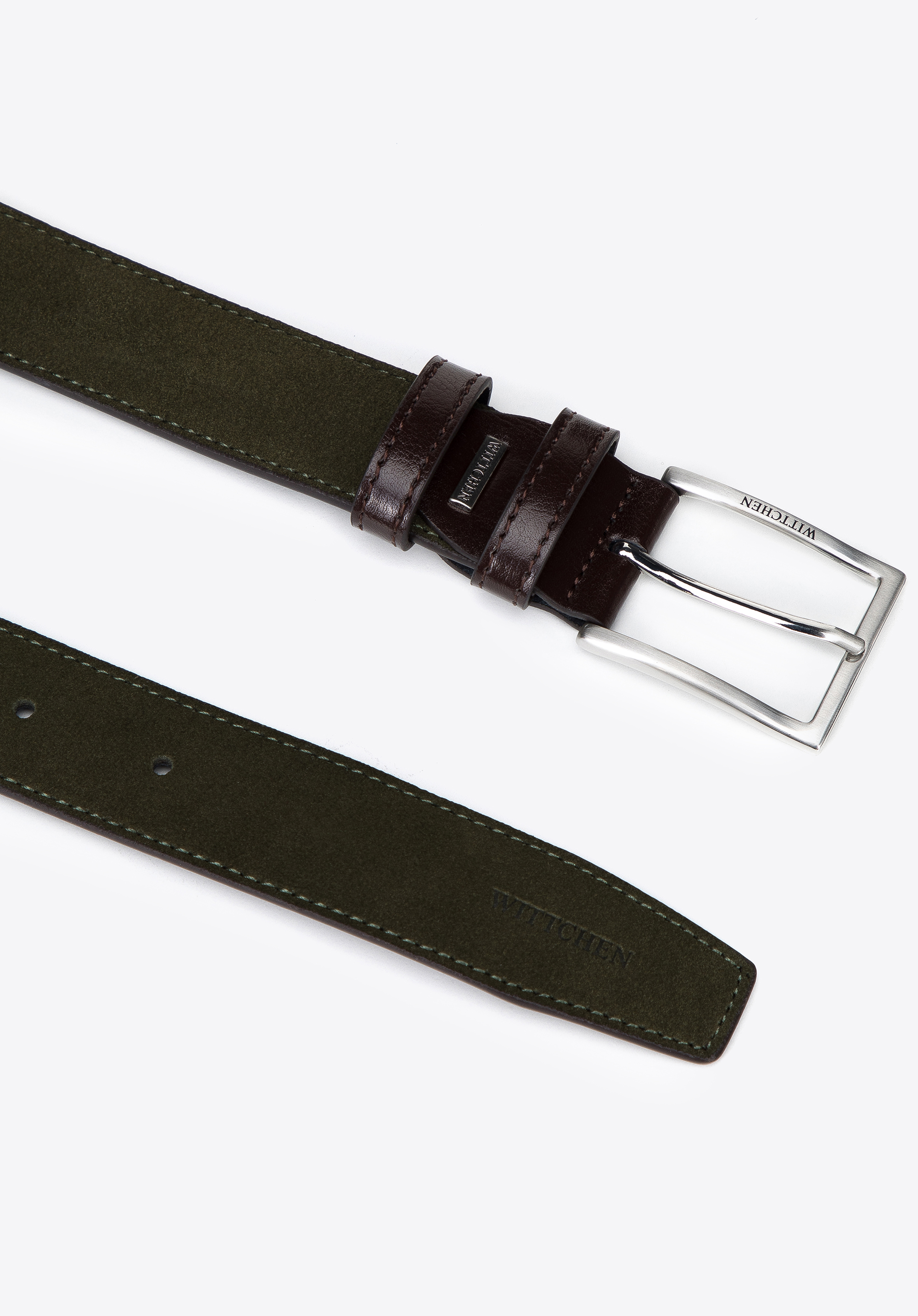 Ledergürtel für Herren, grün-braun, 97-8M-907-Z-10, Bild 1