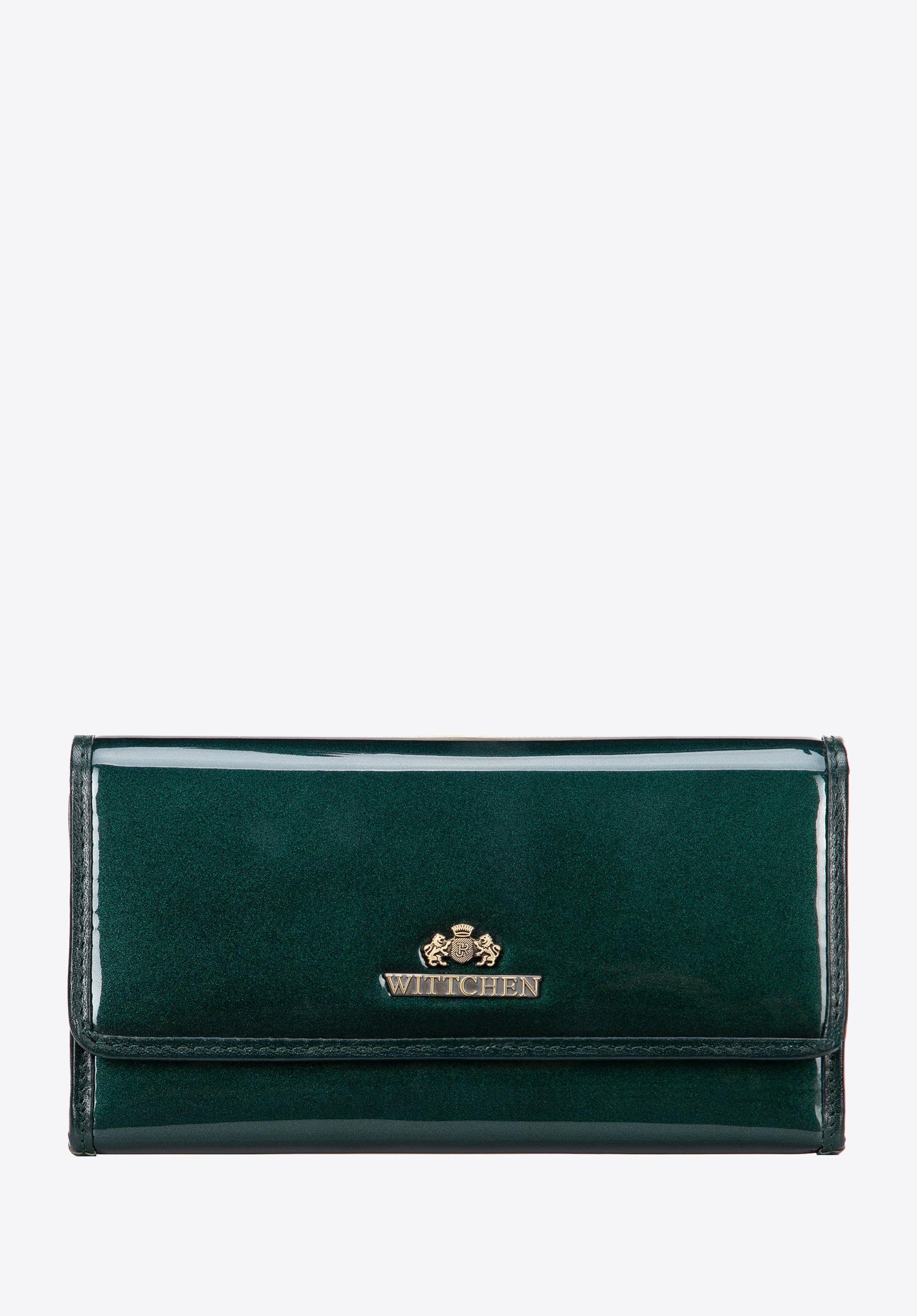 Damen-Geldbörse aus Lackleder, grün, 14-1L-002-00, Bild 1