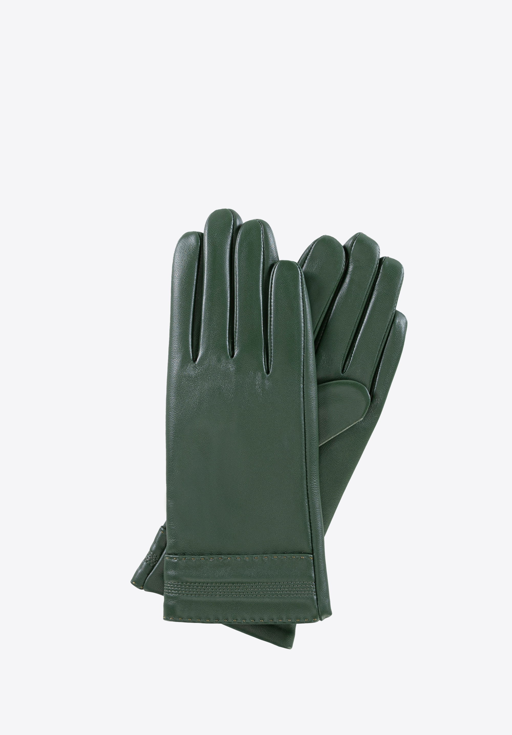 Damen-Lederhandschuhe mit Futter, grün, 39-6L-965-Z-S, Bild 1