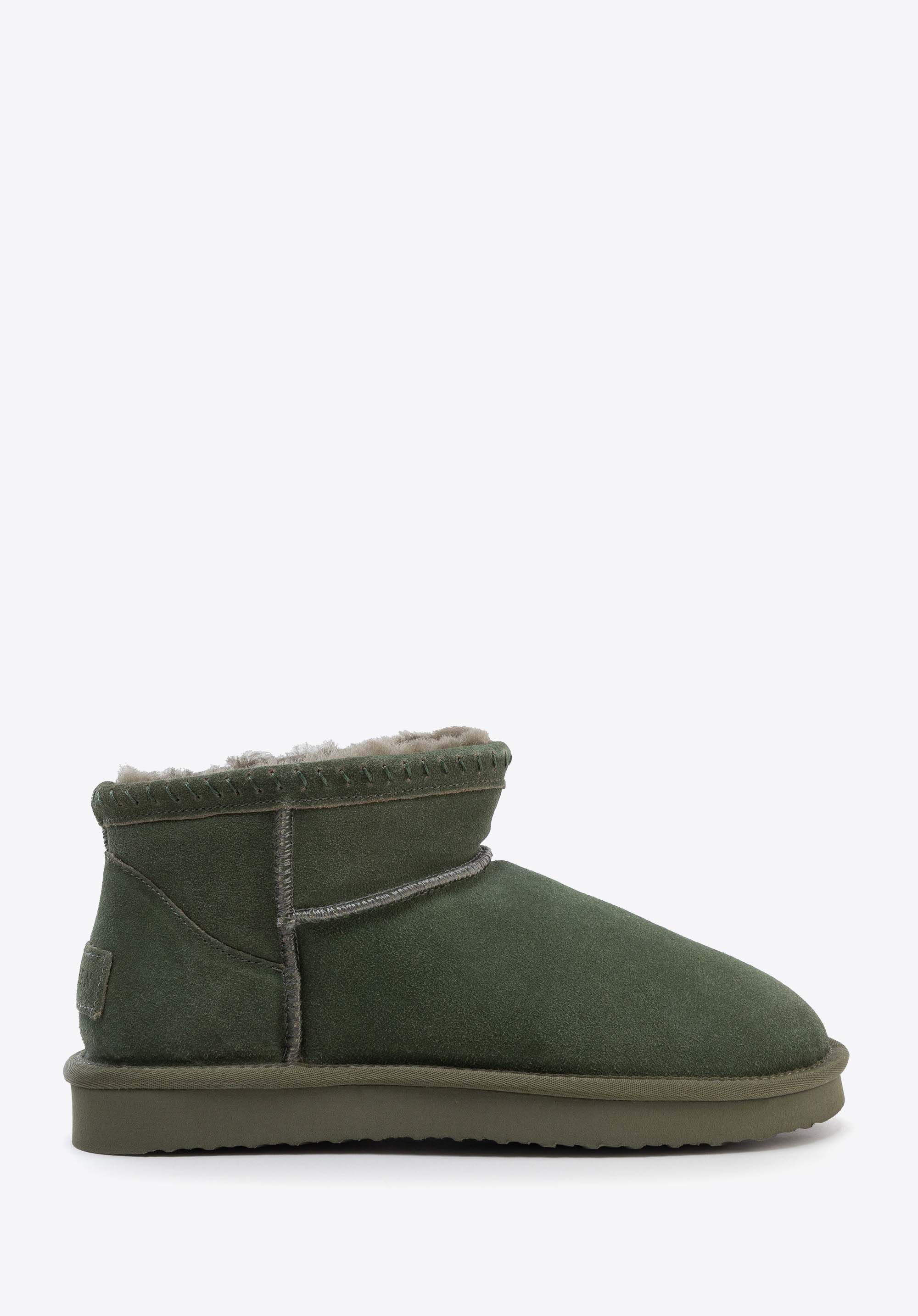 Damen-Schneestiefel aus Wildleder mit Wollfutter, grün, 103-D-850-Z-35, Bild 1