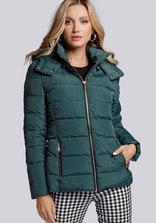 Damen-Steppjacke mit Taschen, grün, 93-9N-103-Z-2XL, Bild 1