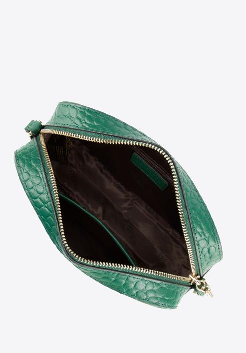 Damen-Umhängetasche aus Leder mit Nieten, grün, 95-4E-642-7, Bild 3
