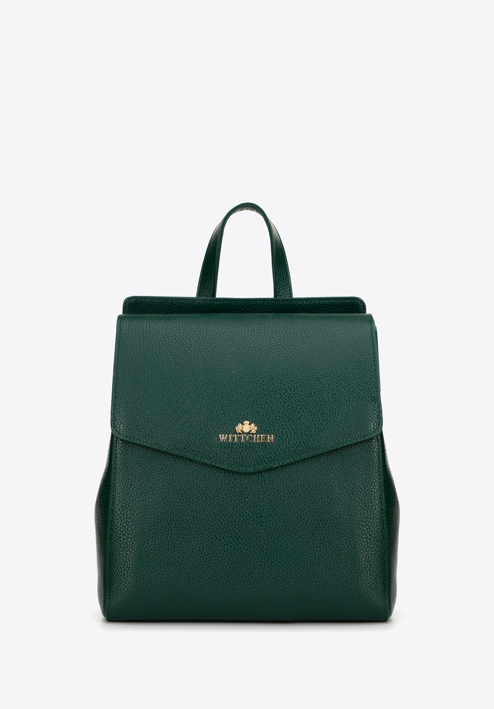 Damenrucksack aus genarbtem Leder, grün, 99-4E-619-Z, Bild 1