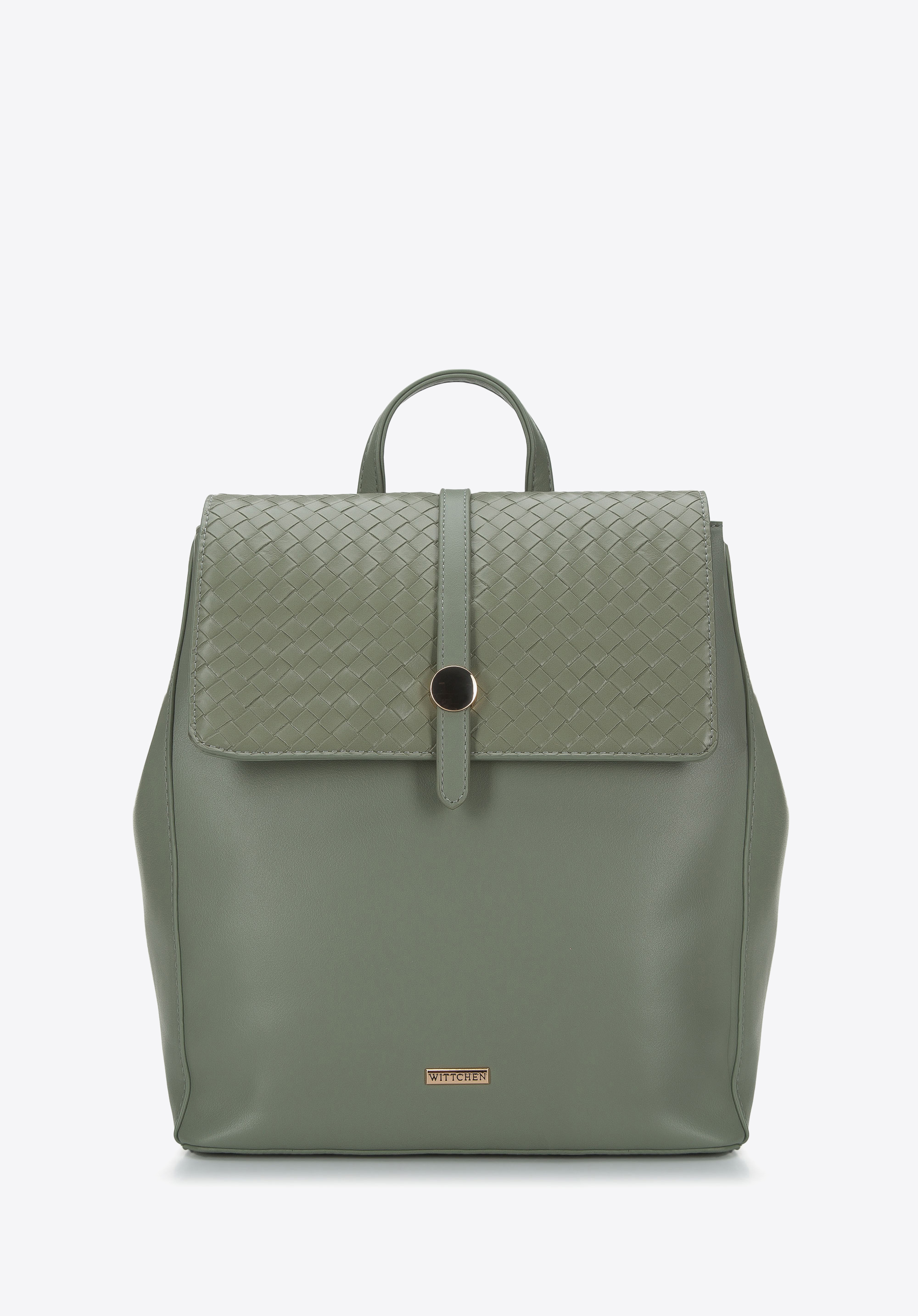 Damenrucksack mit geflochtener Klappe