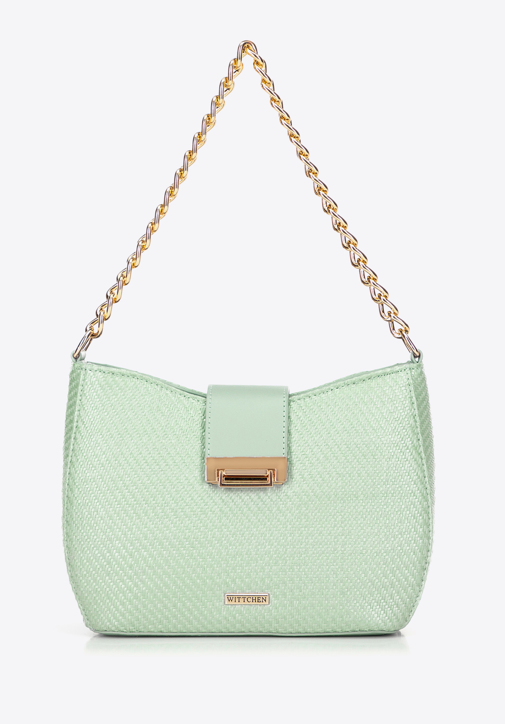 Geflochtene Crossbody-Tasche für Damen, grün, 100-4Y-415-Z, Bild 1