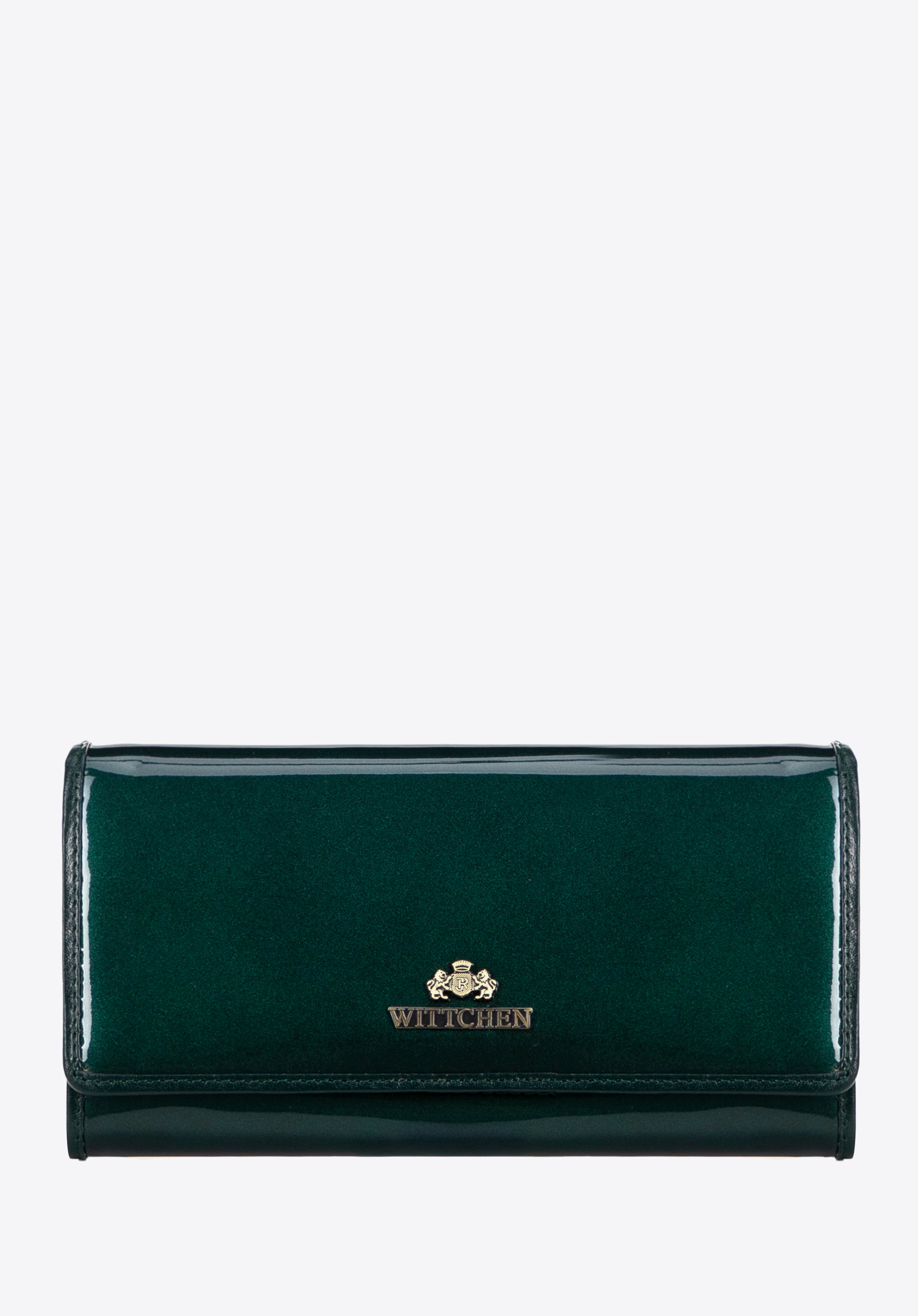 Geldbörse aus Lackleder für Damen, grün, 14-1L-052-00, Bild 1