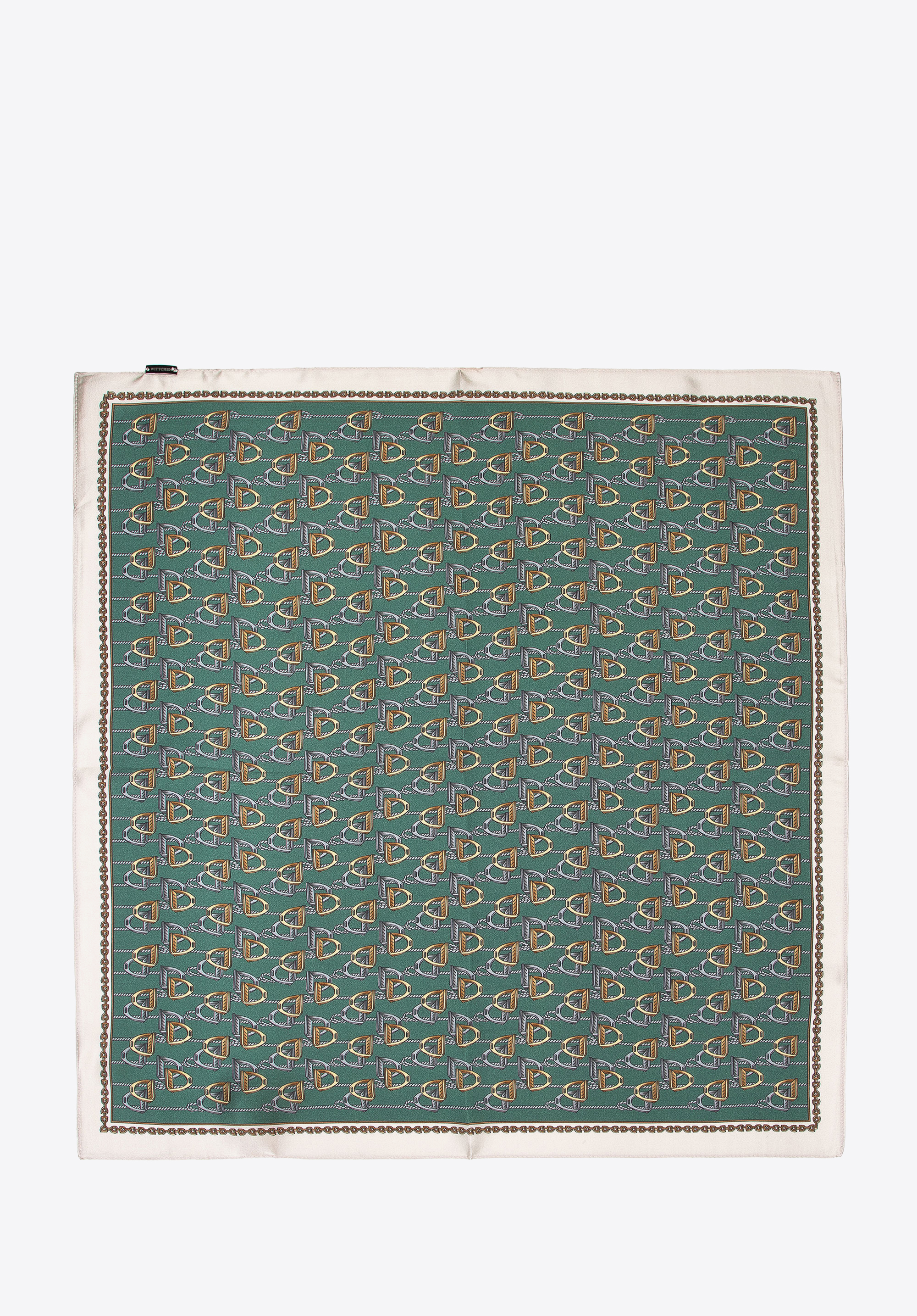 Gemusterter Seidenschal für Damen, grün, 100-7D-S20-X23, Bild 1