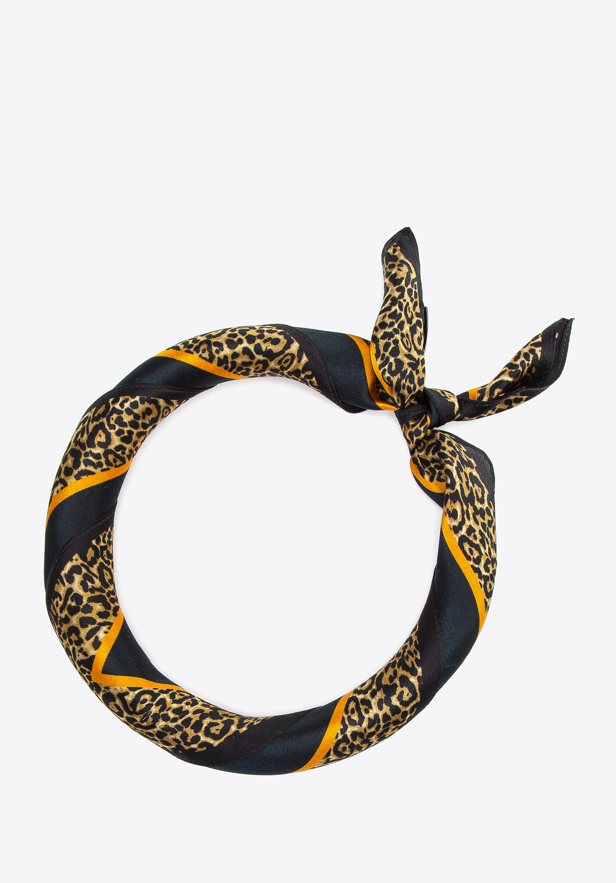 Gemusterter Seidenschal für Damen, Grün Gold, 97-7D-S01-X15, Bild 1
