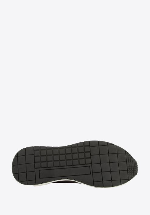 Herren-Sneaker aus Leder mit Fischgrätmuster, Grün Grau, 96-M-952-N-42, Bild 6