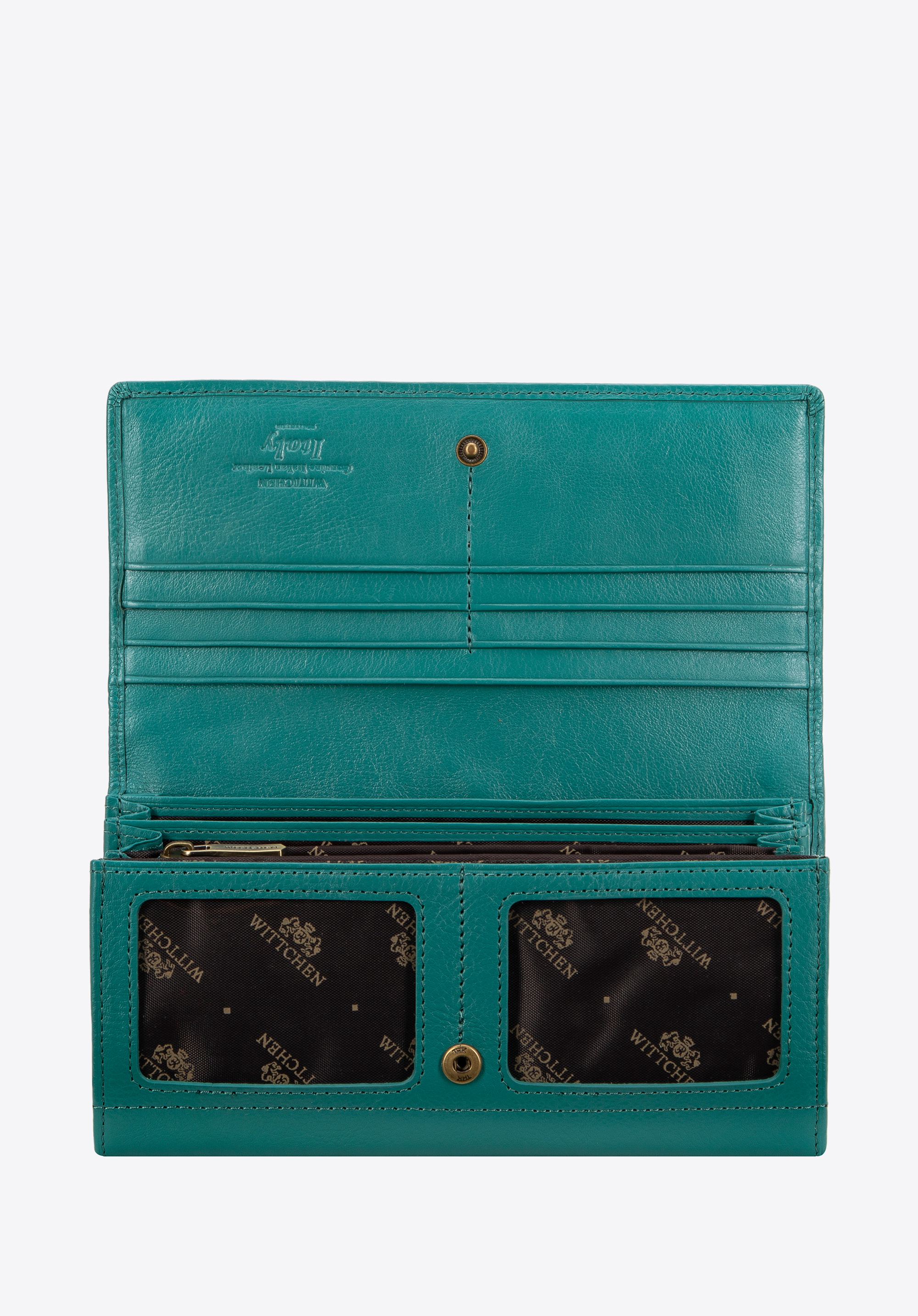 Große Damenbrieftasche aus Leder, grün, 21-1-052-0L, Bild 1