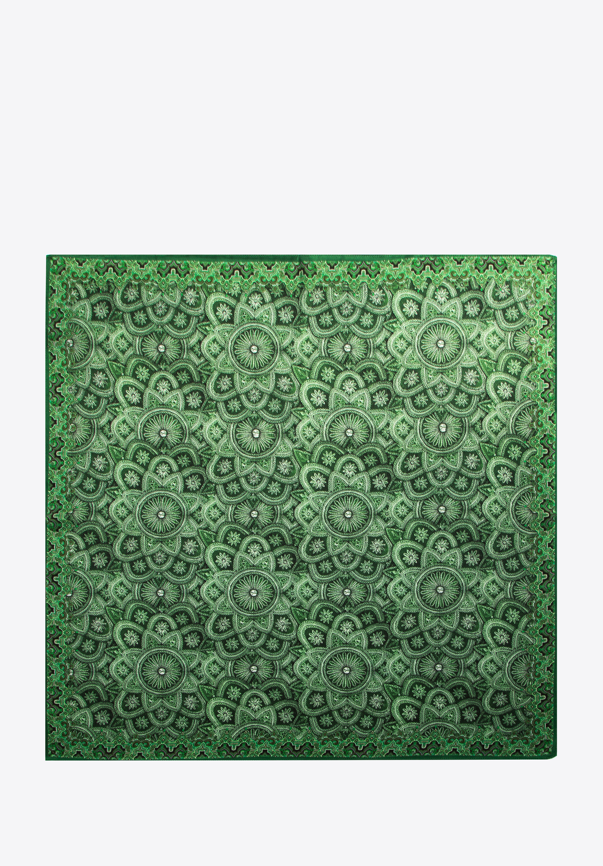 Großer gemusterter Seidenschal für Damen, grün, 97-7D-S02-X9, Bild 1