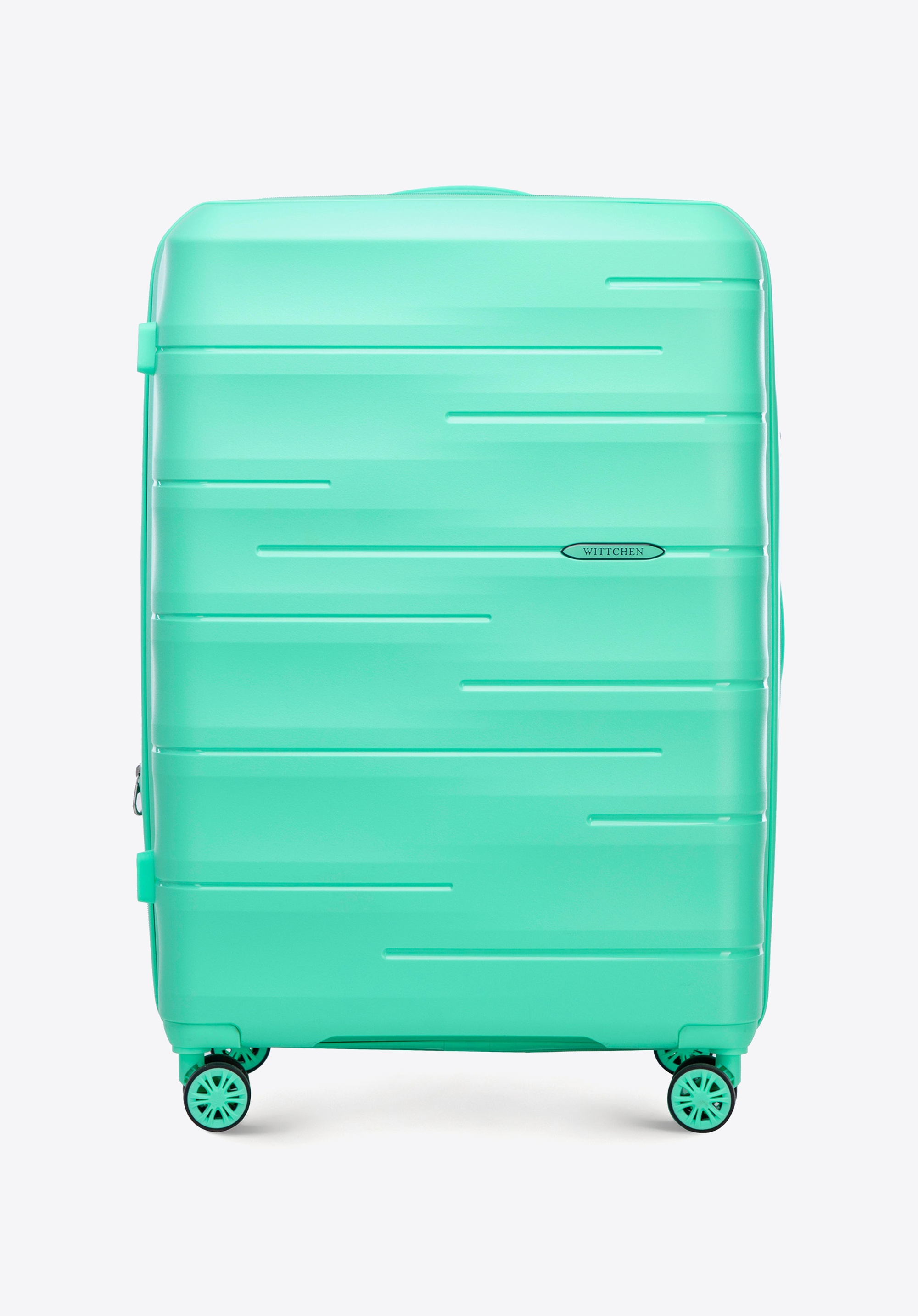 Großer gerippter Koffer aus Polypropylen, grün, 56-3T-143-B-80, Bild 1