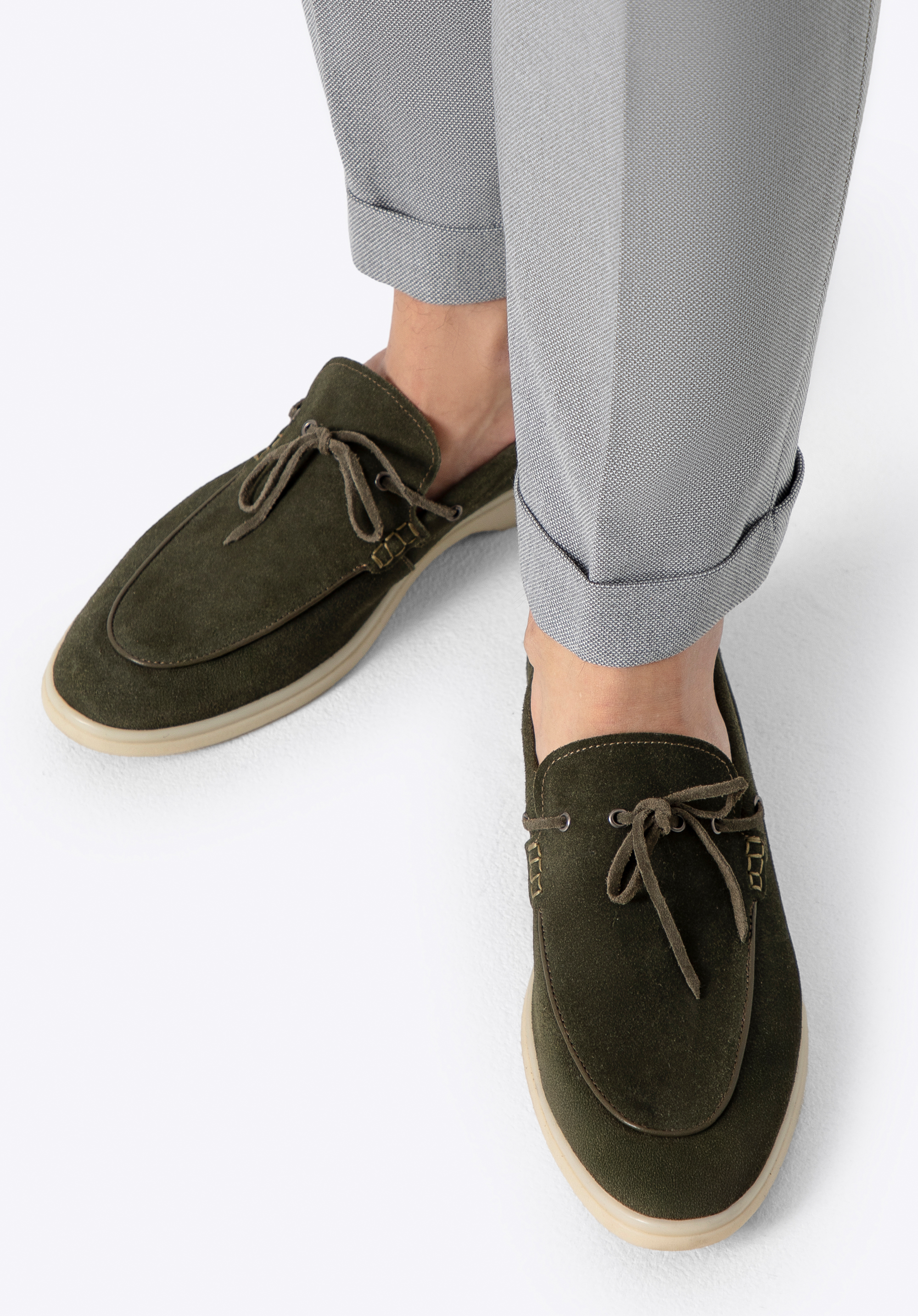 Herren-Loafer aus Wildleder, grün, 100-M-502-Z-42, Bild 1