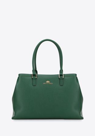 Klassische Köfferchen-Handtasche aus Leder, grün, 95-4E-616-Z, Bild 1
