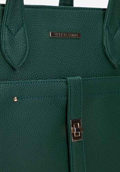 Klassische Shopper-Tasche mit Fronttasche, grün, 29-4Y-002-B33, Bild 5