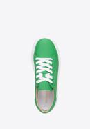 Klassische Sneakers aus Leder mit dicker Sohle, grün, 98-D-961-Y-36, Bild 5