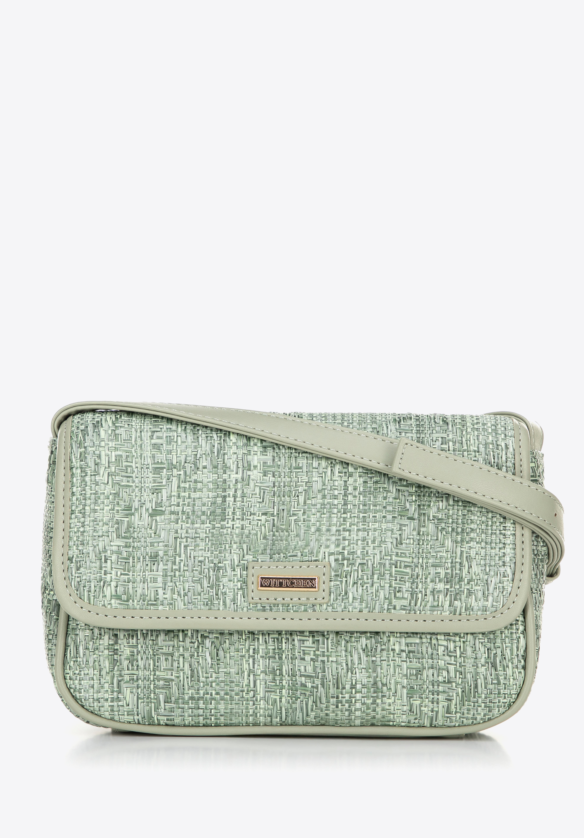 Geflochtene Crossbody mit Klappe klein, grün, 100-4Y-432-Z, Bild 1