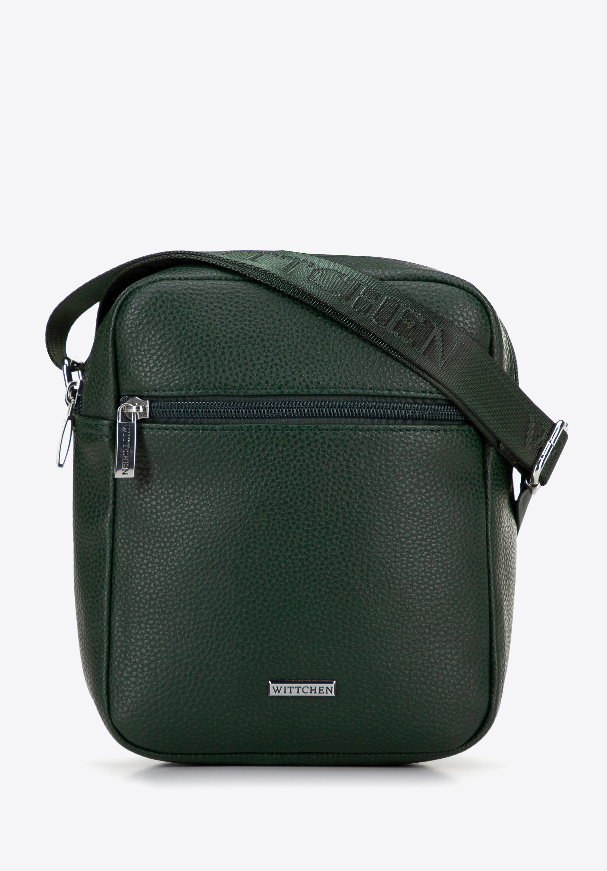 Kleine Umhängetasche aus Öko-Leder, grün, 100-4P-012-Z, Bild 1