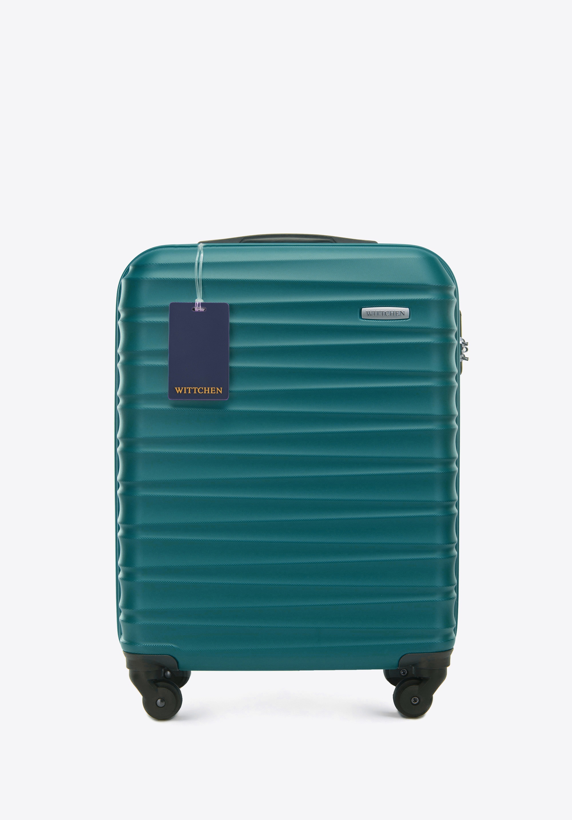 Kleiner ABS-Koffer mit Gepäckanhänger, grün, 56-3A-311-85Z6, Bild 1