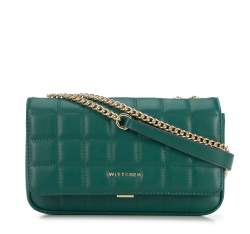 Längliche Handtasche aus gestepptem Leder für Damen, grün, 95-4E-653-Z, Bild 1