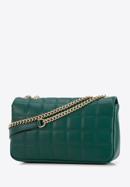 Längliche Handtasche aus gestepptem Leder für Damen, grün, 95-4E-653-Z, Bild 2