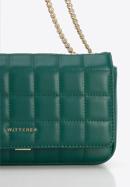 Längliche Handtasche aus gestepptem Leder für Damen, grün, 95-4E-653-Z, Bild 4