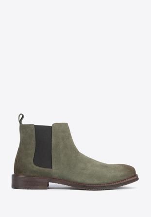 Männliche Stiefel aus Wildleder für Herren mit dicker Sohle |WITTCHEN| 95-M-510, grün, 95-M-510-Z-44, Bild 1