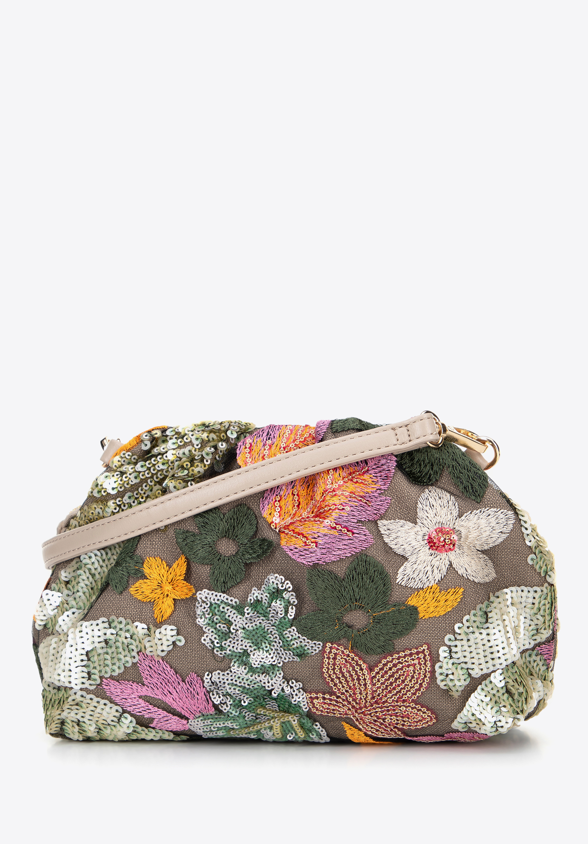 Umhängetasche mit Pailletten für Damen, grün-rosa, 100-4Y-429-P, Bild 1