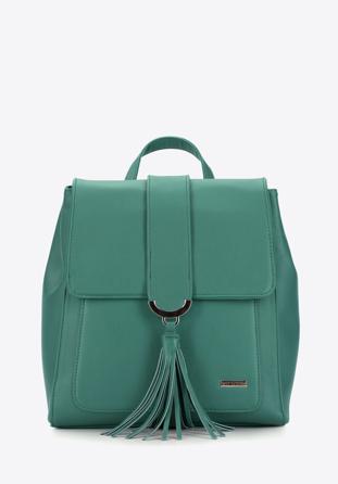 Damen-Rucksack aus Kunstleder für Damen mit Quaste, grün, 96-4Y-215-Z, Bild 1