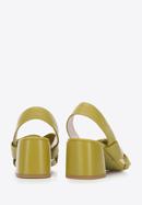 Sandaletten aus weichem Leder mit Blockabsatz, grün, 96-D-512-5-38, Bild 5