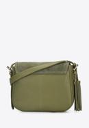 Satteltasche aus Leder für Damen mit Quastendetail, grün, 95-4E-023-3, Bild 2