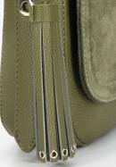 Satteltasche aus Leder für Damen mit Quastendetail, grün, 95-4E-023-3, Bild 4